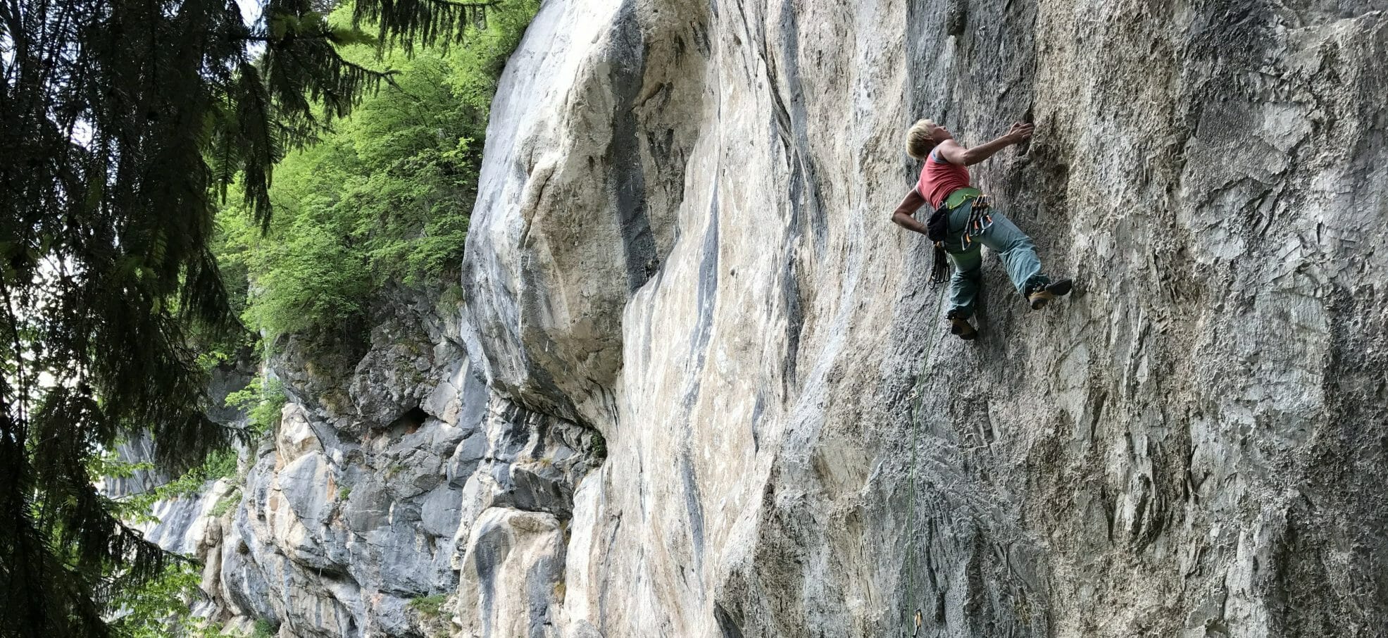 Claudia Pacher climbing in Austria.
