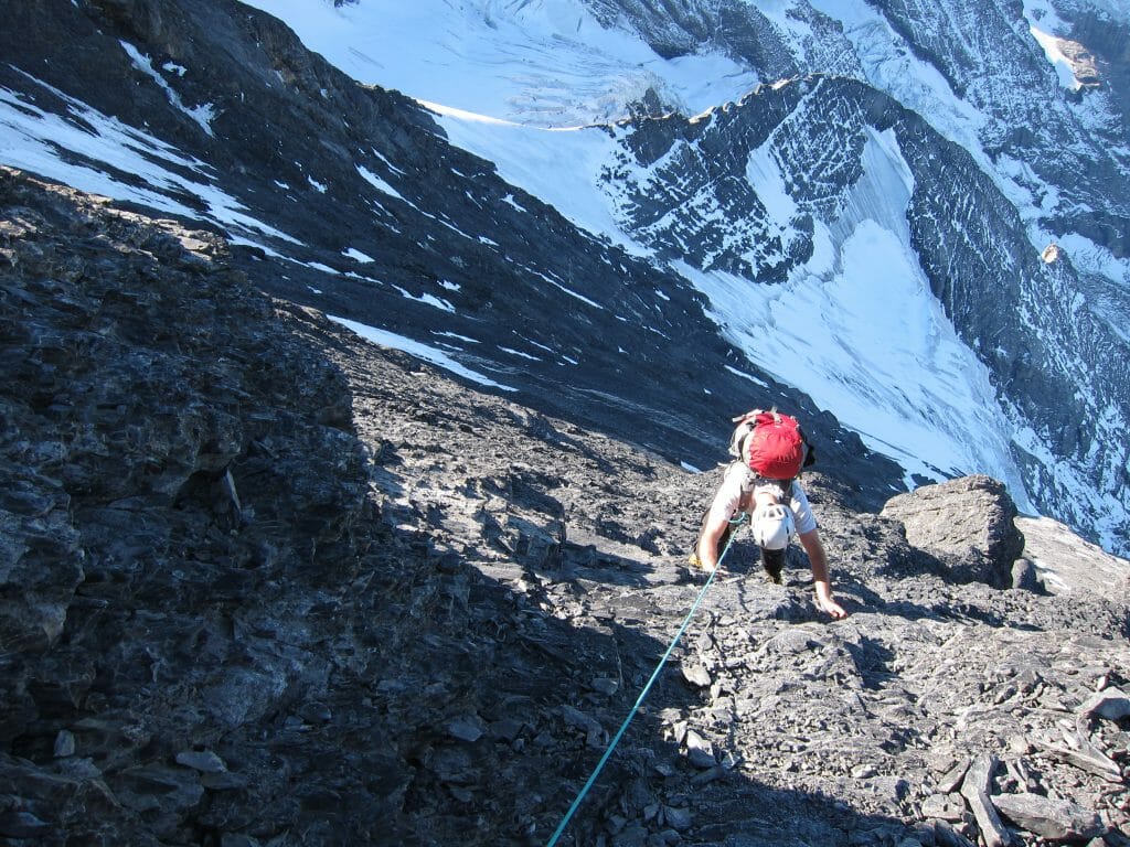 Descending the West Flank of the Eiger