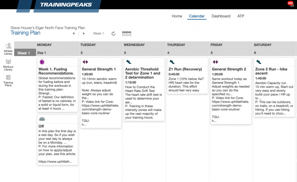 trainingpeaks weekly training plan