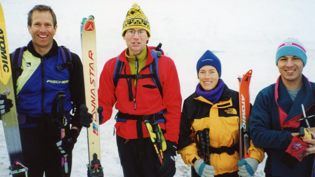 Scott with Alex Lowe, Lynn Hill, and Tony Yaniro