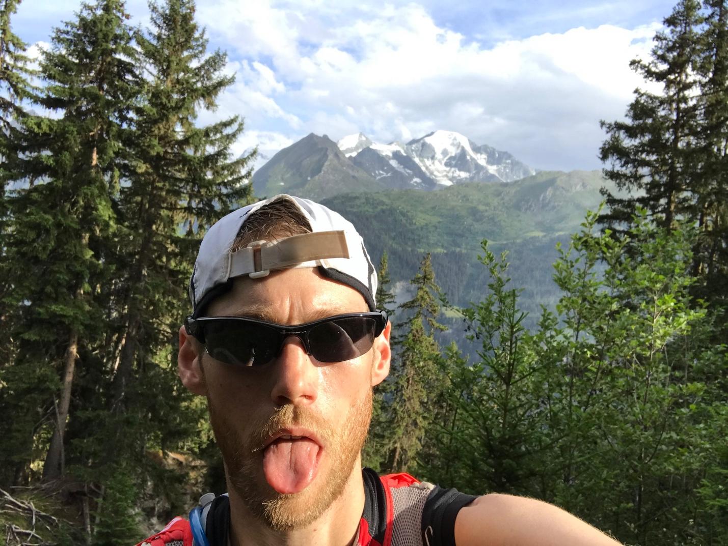 Uphill Athlete Coach Will Weidman takes a selfie break from training for UTMB