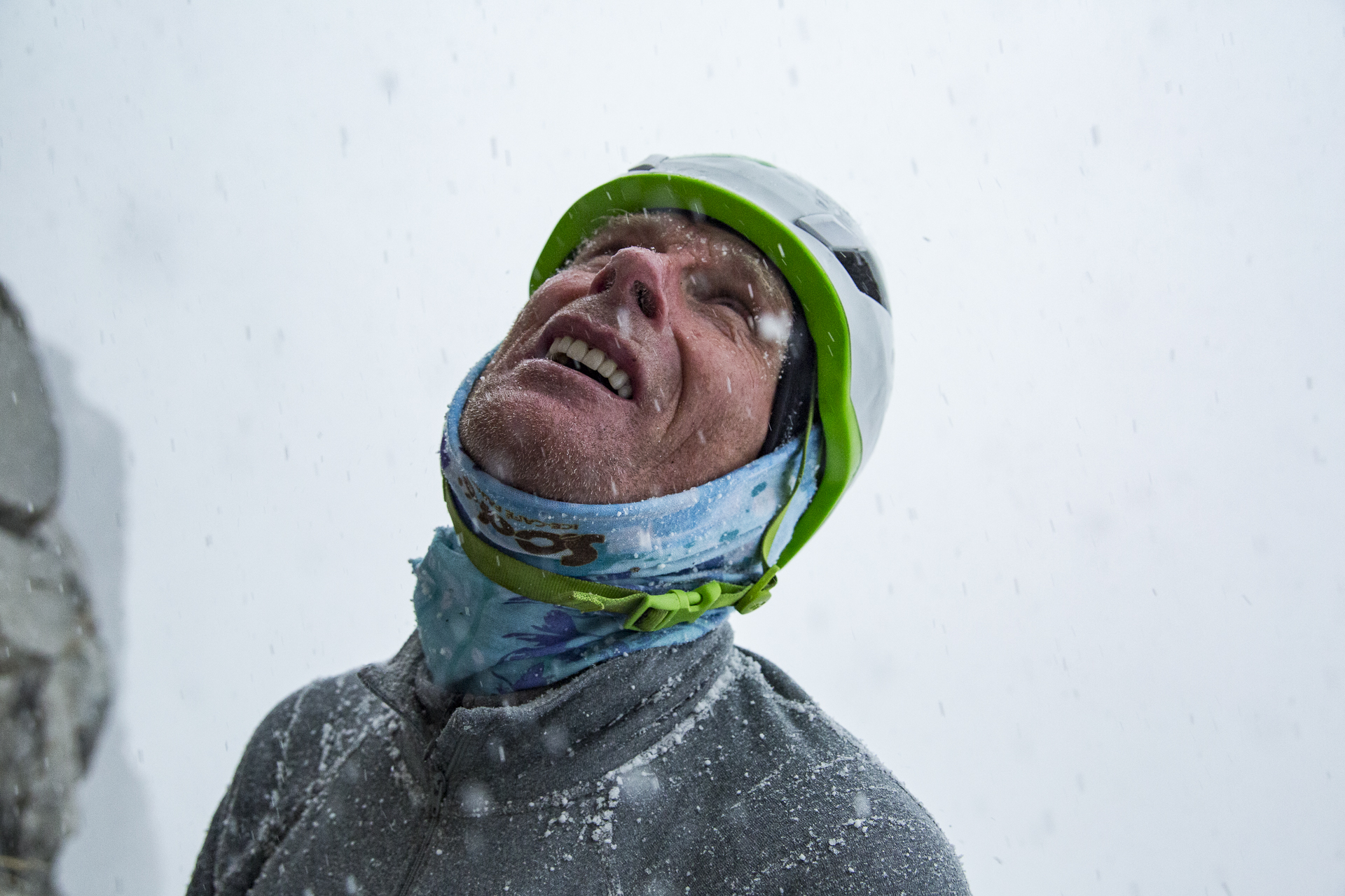 Conrad Anker on the send day with Kris Erickson on the route called the "Nutcracker" in Hyalite Canyon Montana - Conrad Anker and Kris Erickson climbing the Nutcracker for the first free ascent.